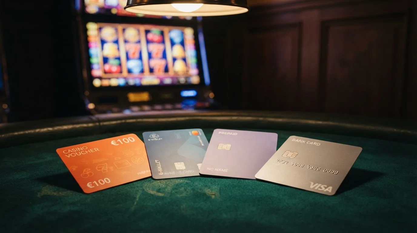 Logotipos de Bizum, PayPal, Paysafecard y Visa sobre un fondo relacionado con casino online